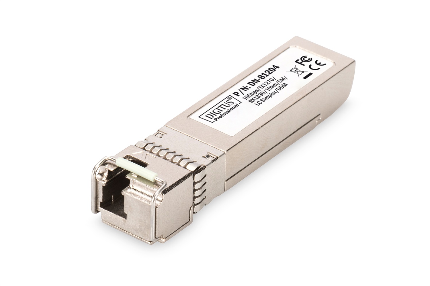 DIGITUS DN-81204 Modulo Ricetrasmettitore SFP 10 Gbps Bidirezionale Monomodale TX1270/RX1330, 10 km, Connettore LC Simplex
