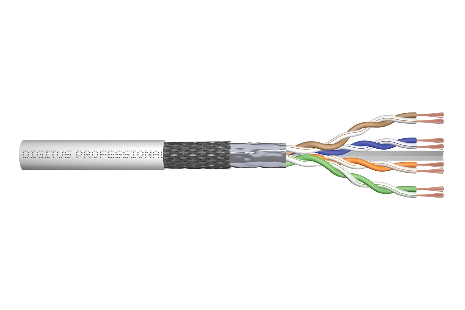 Digitus Cavo di Rete Cat6 SF/UTP Grigio 100 m - Doppino Intrecciato