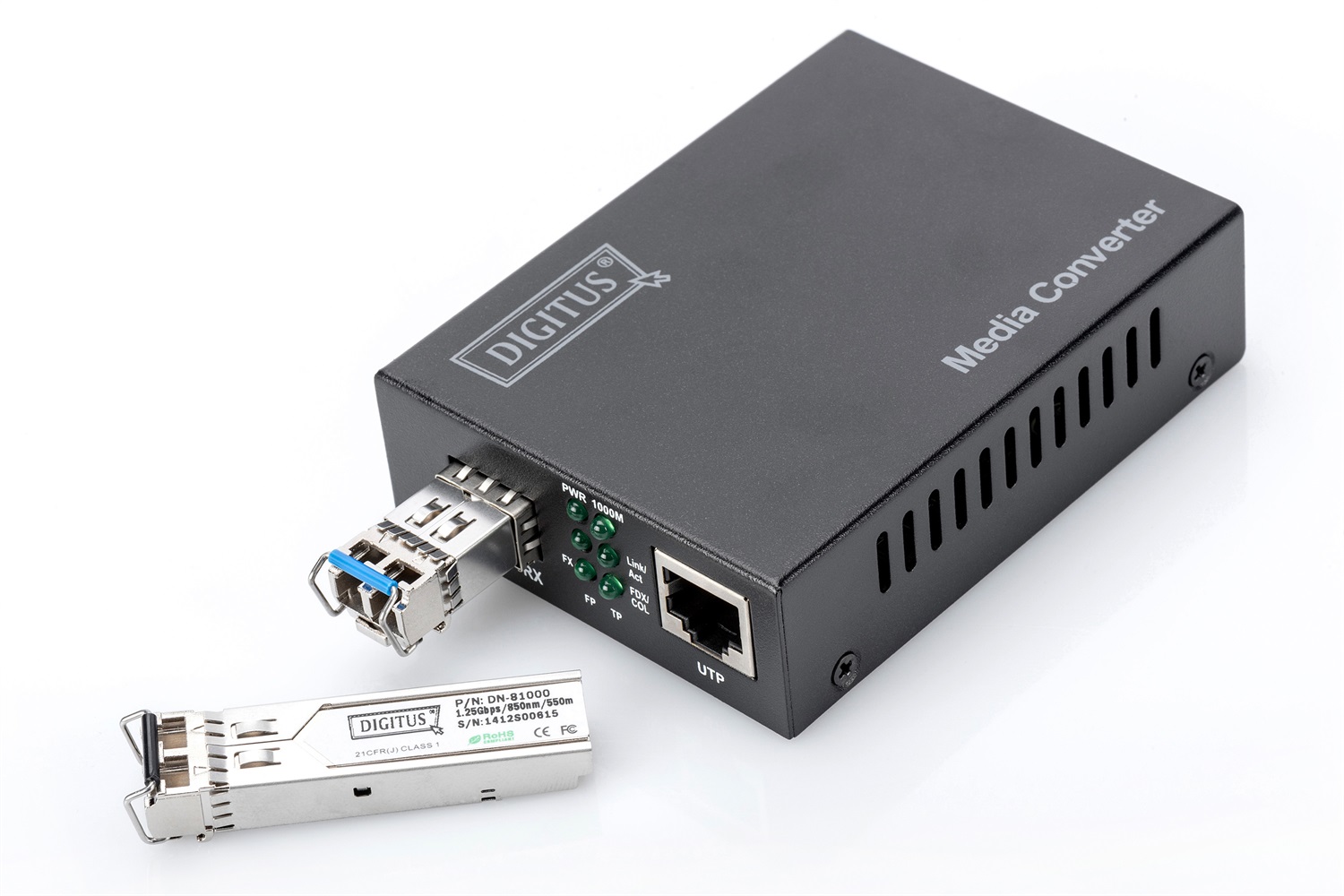 Digitus DN-82211 Convertitore Multimediale 10 Gigabit RJ45/SFP - Supporta 1G, 2.5G, 5G e 10G