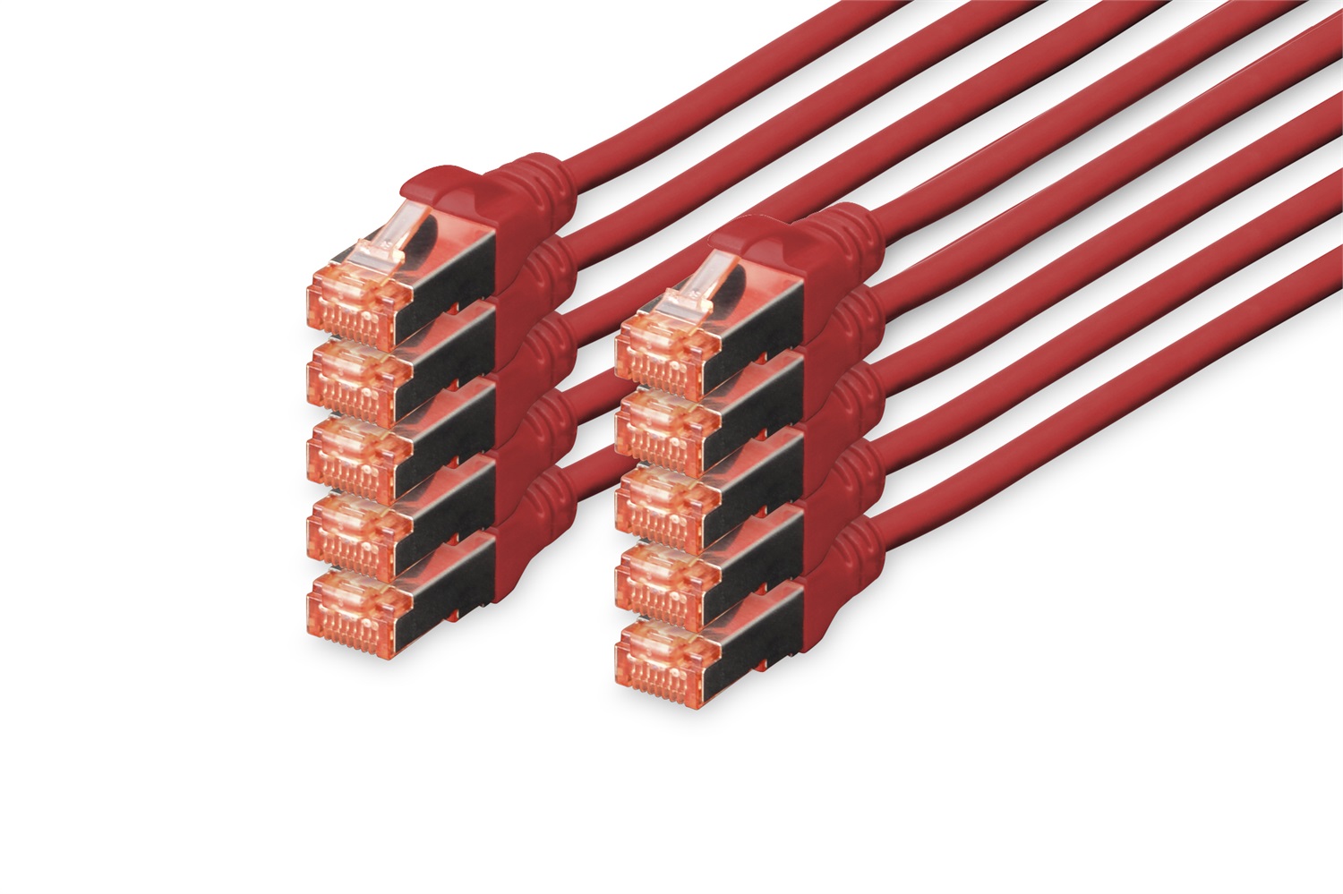 Digitus Cavo di Rete Cat6 S/FTP Rosso 0,25 m RJ-45 - Fino a 1000 Mbit/s