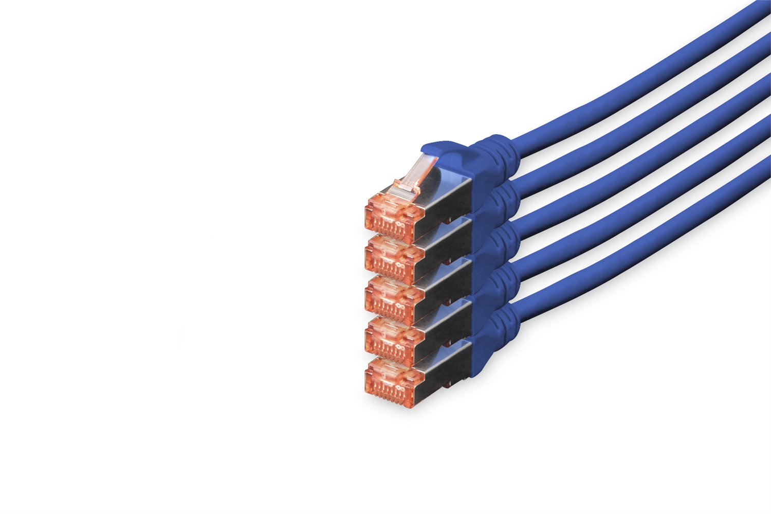 Digitus Cavo di Rete 10 m Cat6 S/FTP Blu - DK-1644-100-B-5, RJ-45, fino a 1000 Mbit/s, 5 Pezzi