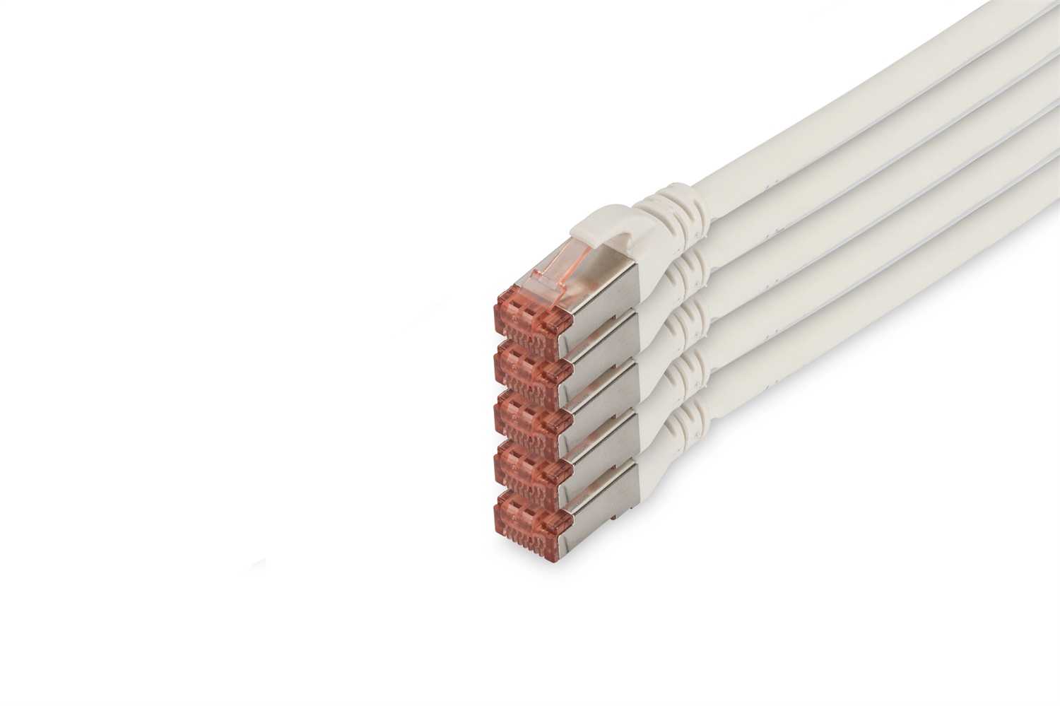 Digitus Cavo patch Cat 6 S/FTP 10 m Bianco - RJ-45, Compatibile con Cat6A e Cat7, Velocità fino a 1000 Mbit/s