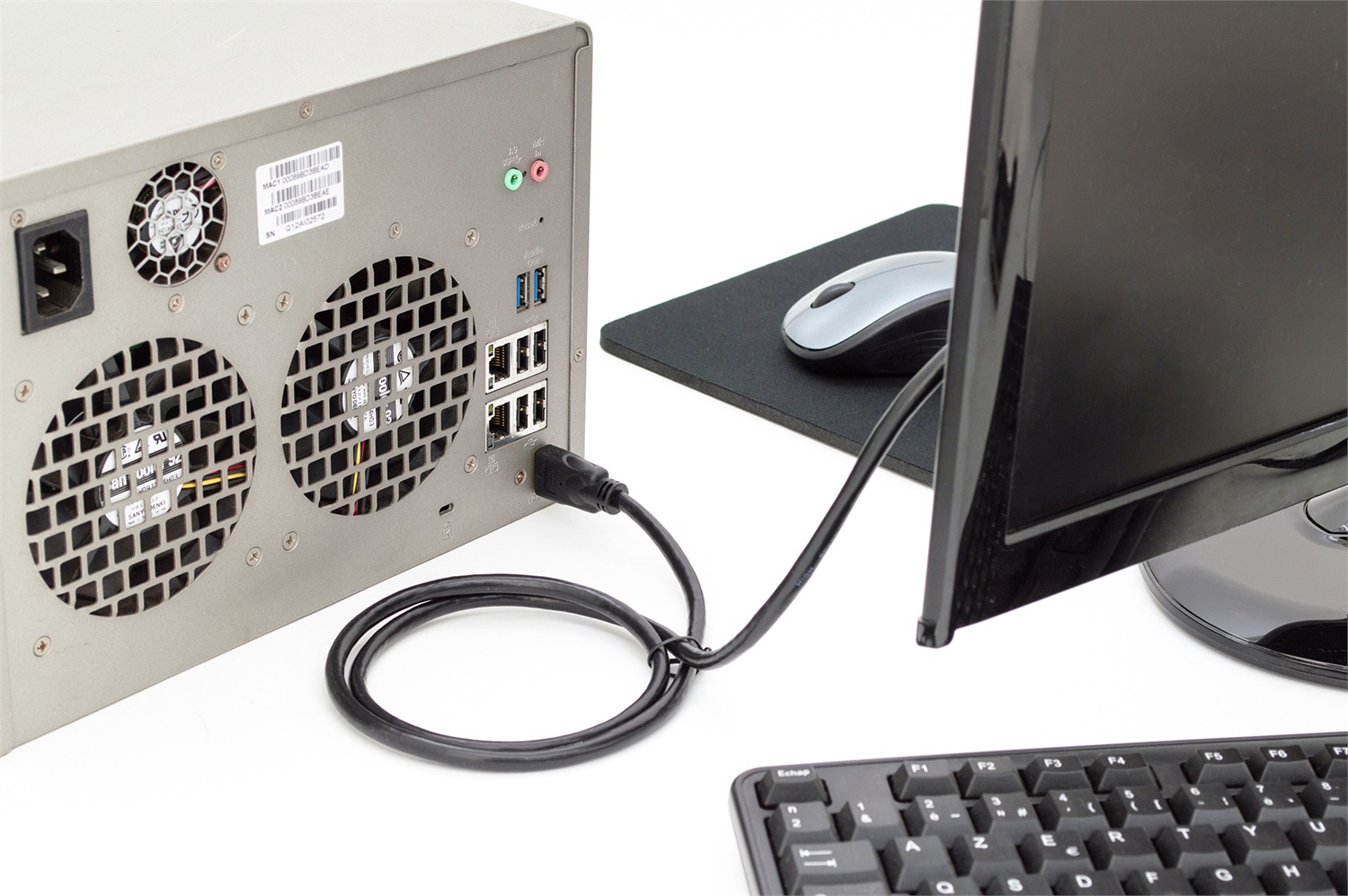 Digitus Cavo HDMI Premium High Speed 5m, HDMI 2.0, Ultra HD 4k/60Hz, con canale Ethernet, compatibile con TV/Beamer/Monitor, contatti placcati oro, nero