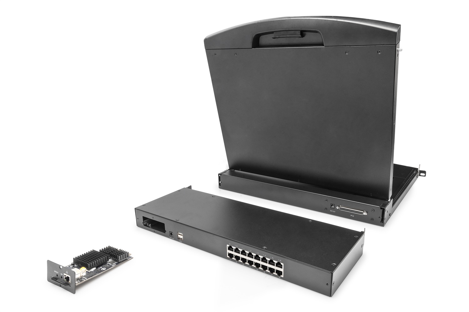 Digitus Commutatore KVM Modulare Cat.5 16 Porte DS-72217 - USB, 1U, Nero