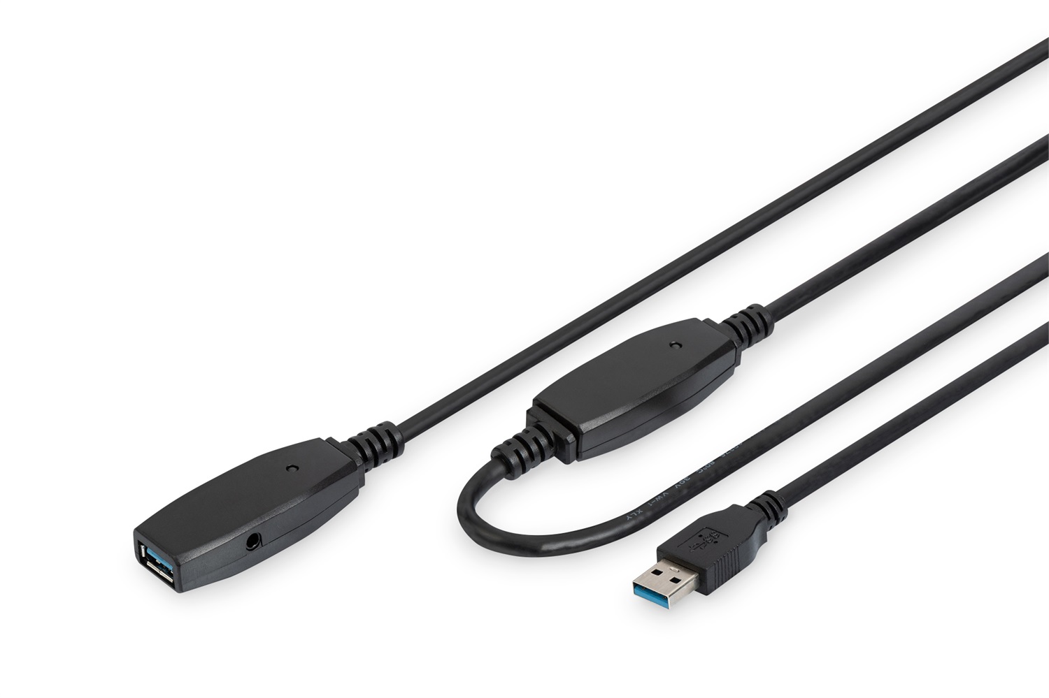 Digitus Cavo di prolunga USB 3.0 attivo 10 m - Velocità 5 Gbps, Plug & Play, Hotswap, LED, Nero
