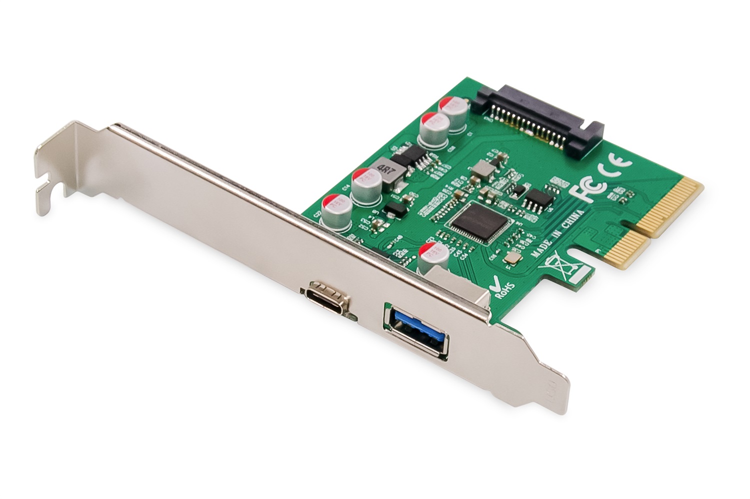 Digitus DS-30225 Scheda PCIe con USB Type-C™ e USB-A, 10 Gbps SuperSpeed