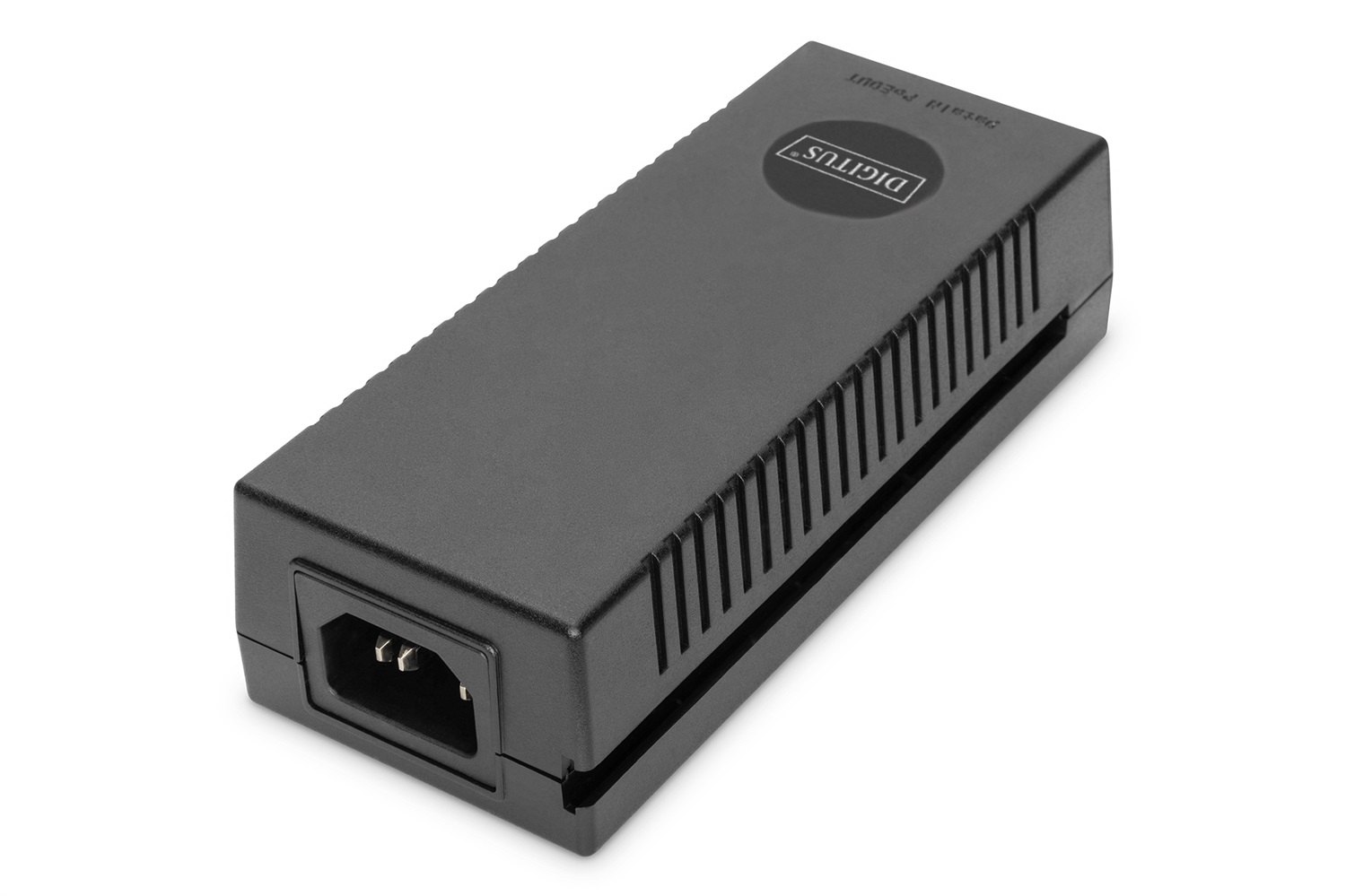 Digitus Iniettore PoE 10 Gigabit Ethernet, IEEE 802.3af/at, 30 W, Portata fino a 100 m, Rilevamento Automatico, Supporto 10G/5G/2,5G/10/100/1000 Base-T, Nero