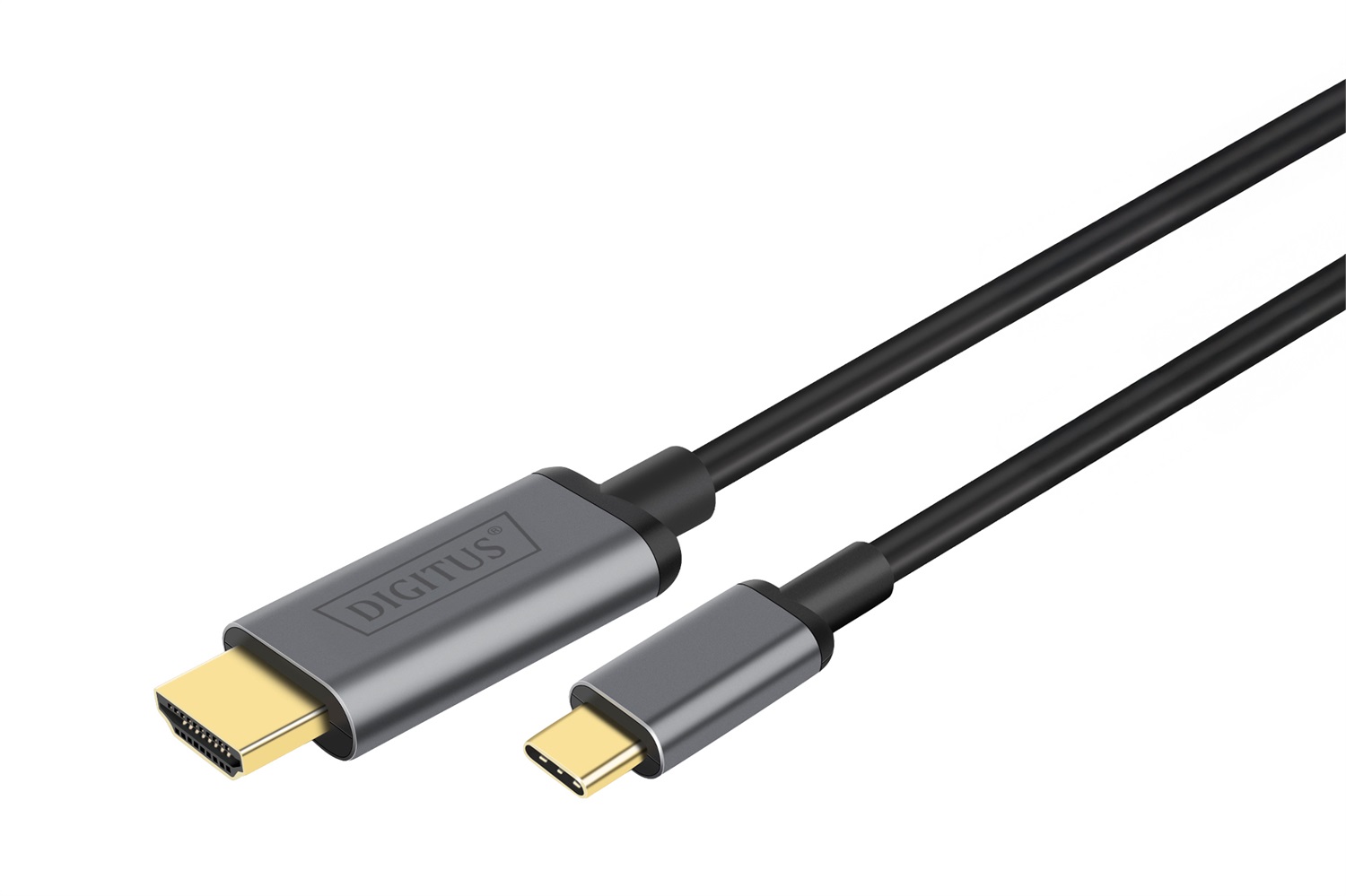 Digitus Cavo Adattatore Video USB-C a HDMI 1,8 m - UHD 4K 30 Hz, Nero, Alloggiamento in Metallo