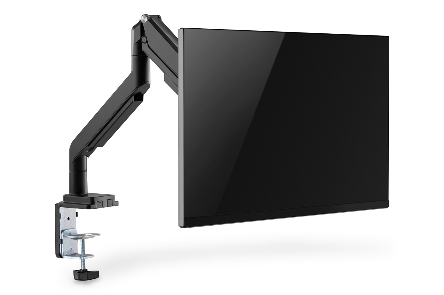 DIGITUS Supporto per Monitor Singolo con Molla a Gas - Fino a 32 Pollici, VESA 75x75/100x100, Nero, 9 kg Max