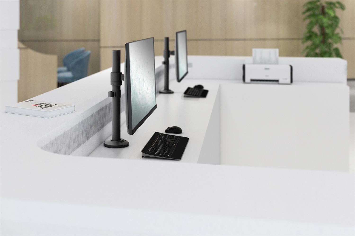 DIGITUS Supporto a colonna universale per monitor singolo 15-32 pollici, 8 kg, VESA 75x75/100x100, Nero