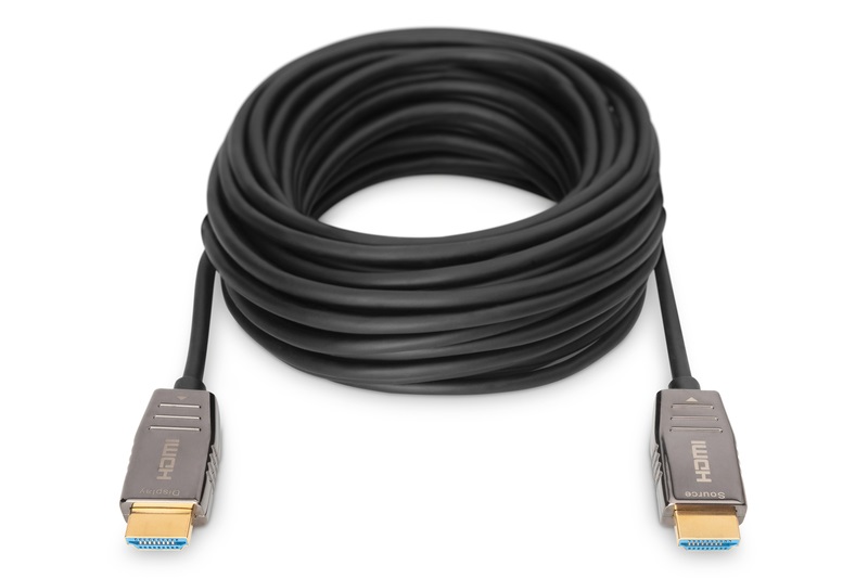 ASSMANN Electronic AK-330126-100-S Cavo HDMI 10 m Tipo A (Standard) UHD 8K, HDMI 2.1, Fibra Ottica Ibrida, 48 Gbps, Nero