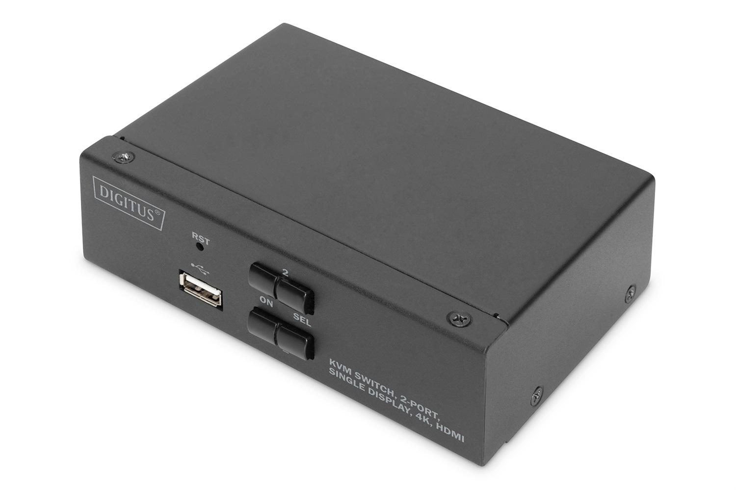 Digitus KVM Switch HDMI, 2 porte, schermo singolo UHD 4K (3840 x 2160), Hot-Key, Hub USB 2.0