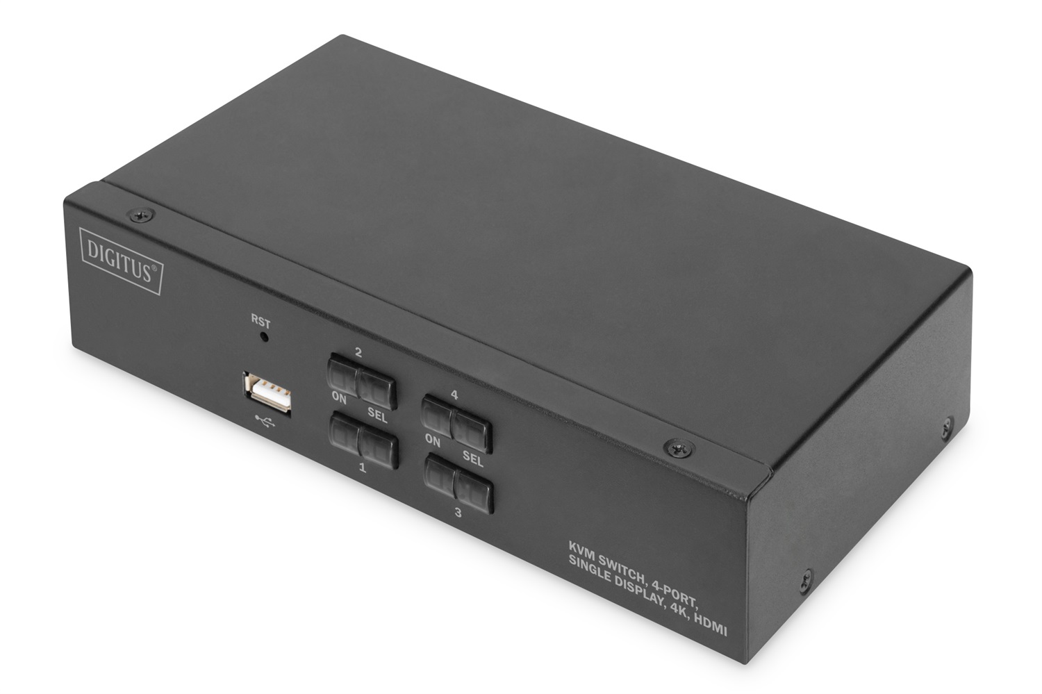 Digitus Switch KVM DS-12880, 4 porte, schermo singolo 4K Ultra HD, HDMI, USB