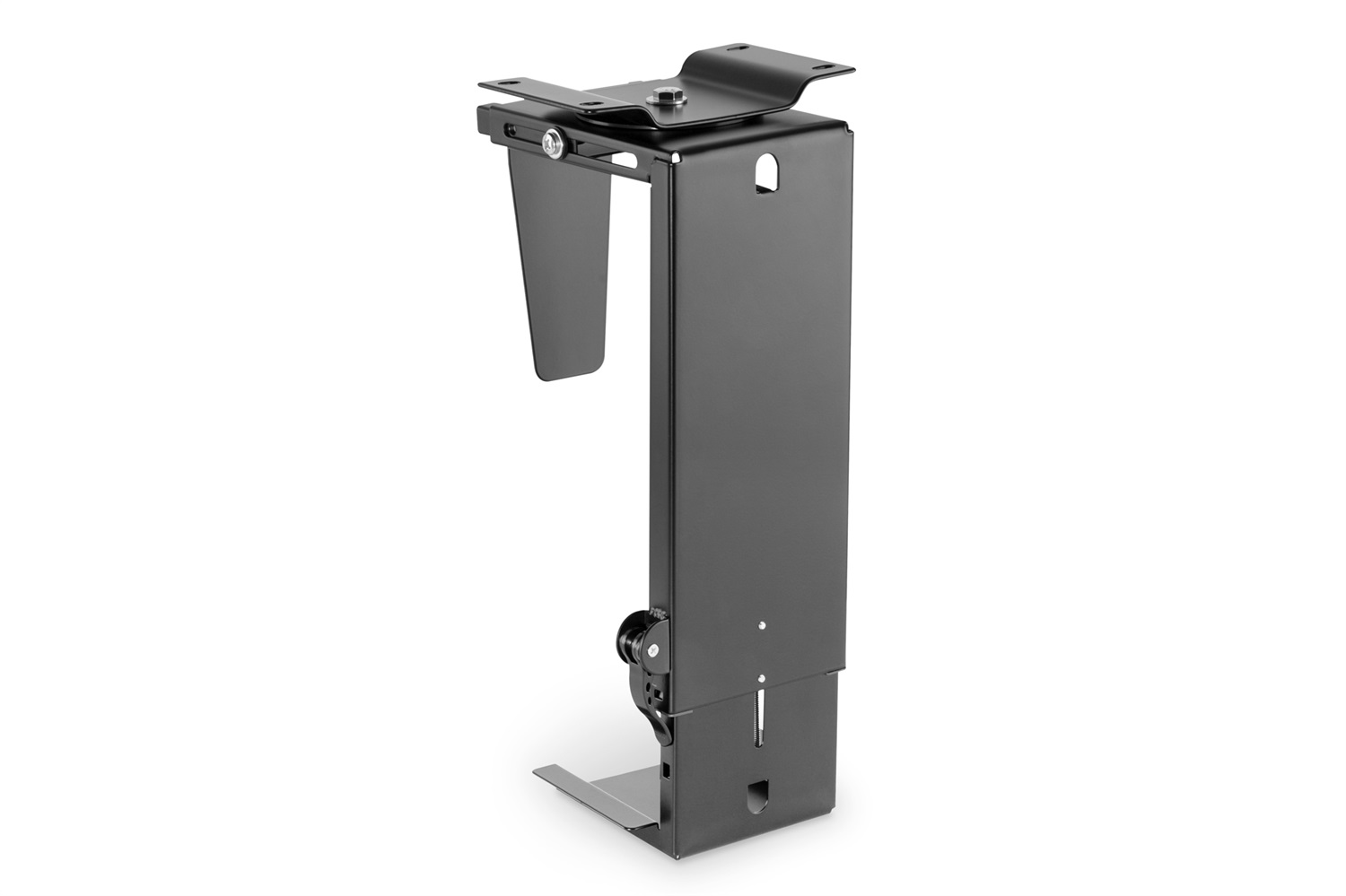 Digitus Supporto Universale per PC - Montaggio Sotto la Scrivania, Regolazione in Altezza e Larghezza, Capacità di Carico 10 kg, Nero