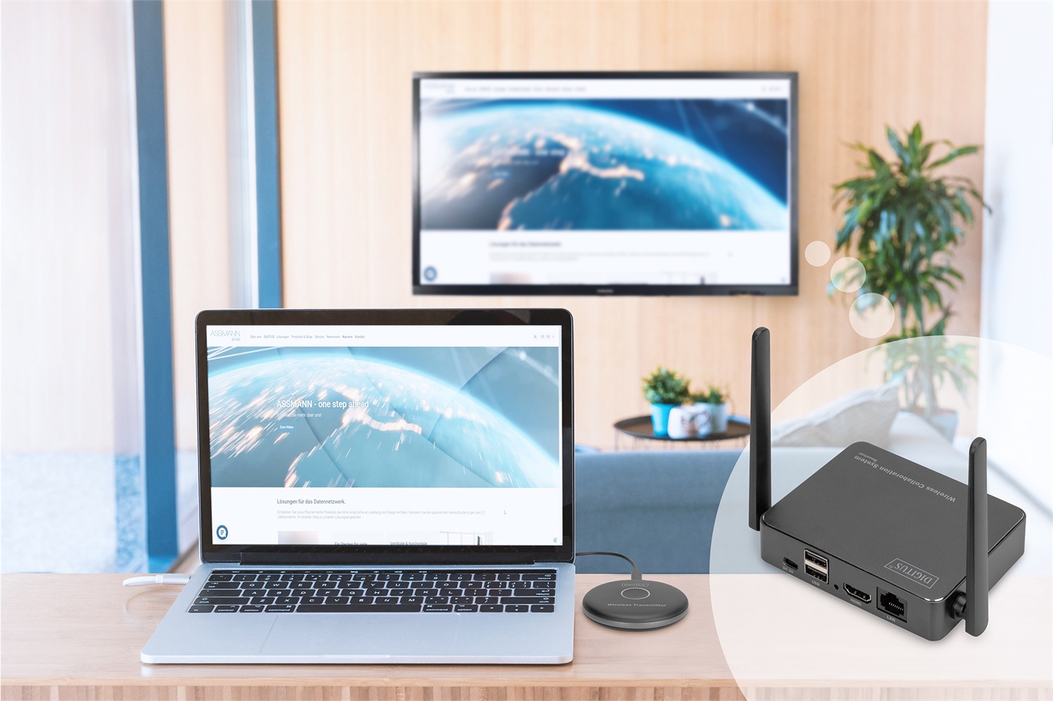 Digitus Click & Present Pro - Trasmettitore HDMI Wireless - Risoluzione 1920x1080, Distanza 50m, Nessun Driver Necessario