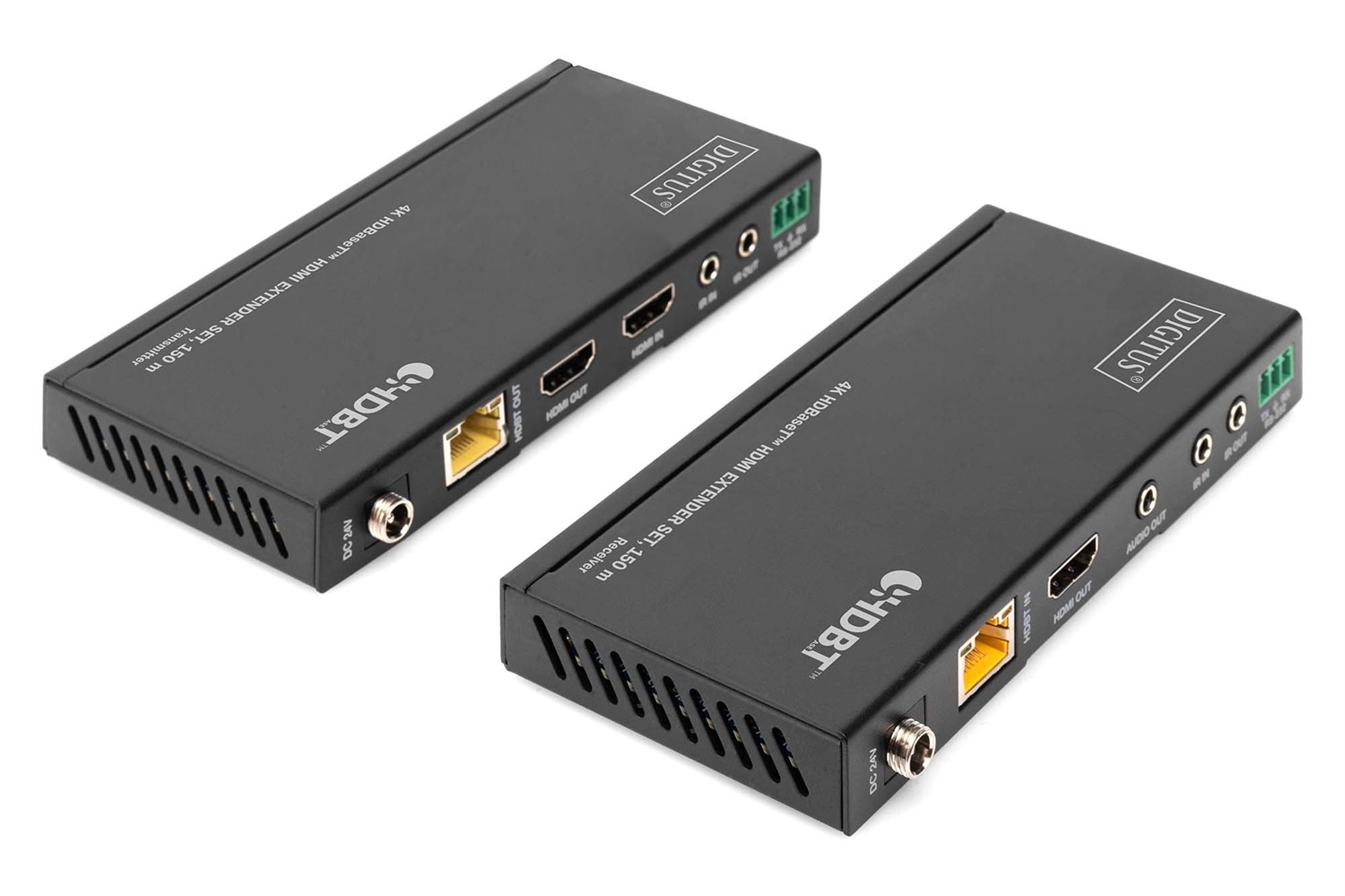Digitus Set Extender HDMI 4K HDBaseT™ - Trasmettitore e Ricevitore AV, Risoluzione 3840 x 2160 Pixel, Distanza fino a 150 m, Cablato