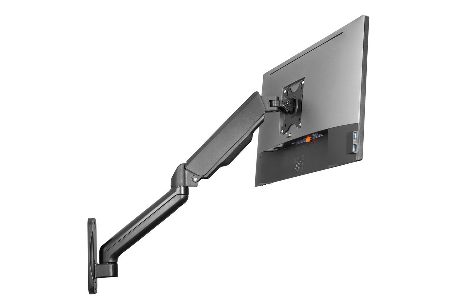 Digitus Supporto a parete universale per monitor con molla a gas, braccio orientabile, compatibile con VESA 75x75 e 100x100, fino a 32 pollici e 9 kg, colore nero