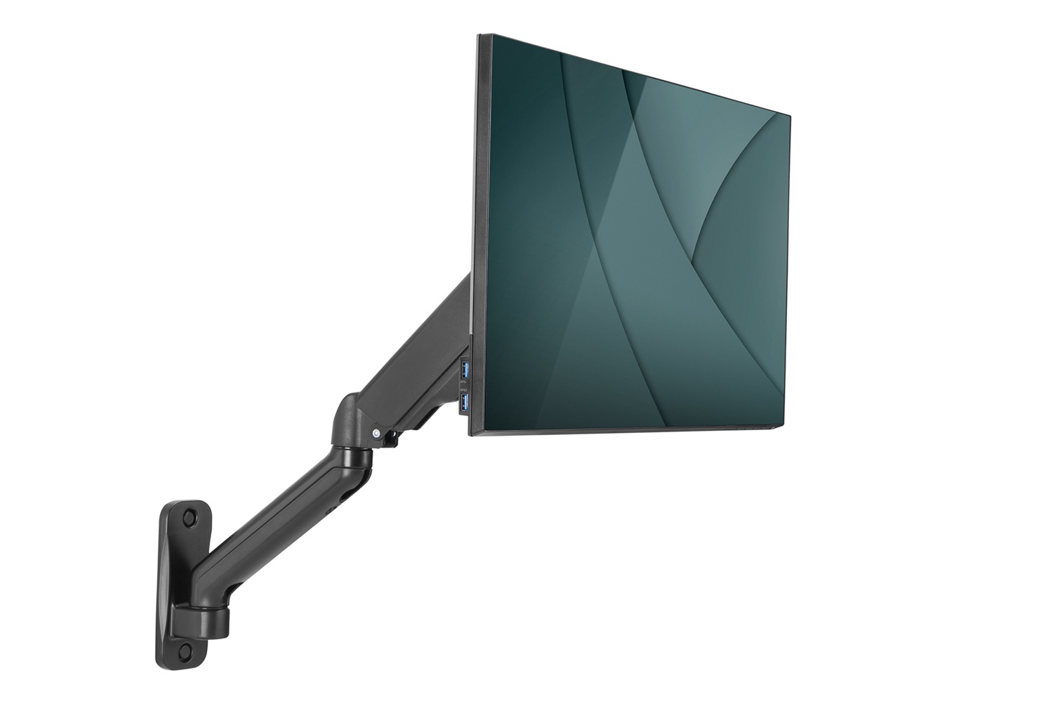 Digitus Supporto a parete universale per monitor con molla a gas, braccio orientabile, compatibile con VESA 75x75 e 100x100, fino a 32 pollici e 9 kg, colore nero