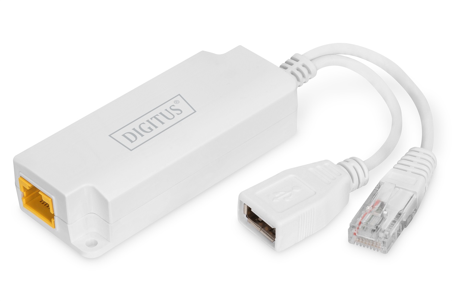 Digitus Poe Splitter - Ingresso RJ45 a Presa USB-A - 10/100 Mbit/s - IP40 - Standard IEEE802.3at - Portata 100m