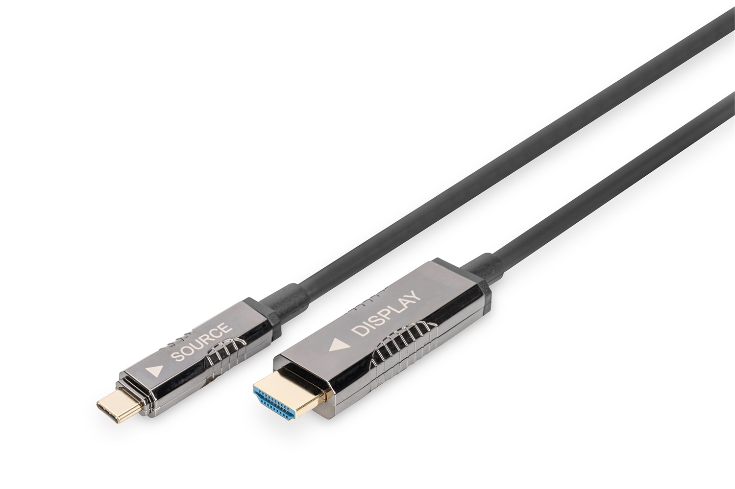 Digitus Cavo adattatore video 20m USB-C a HDMI AOC in fibra - HDMI 2.0 - Nero