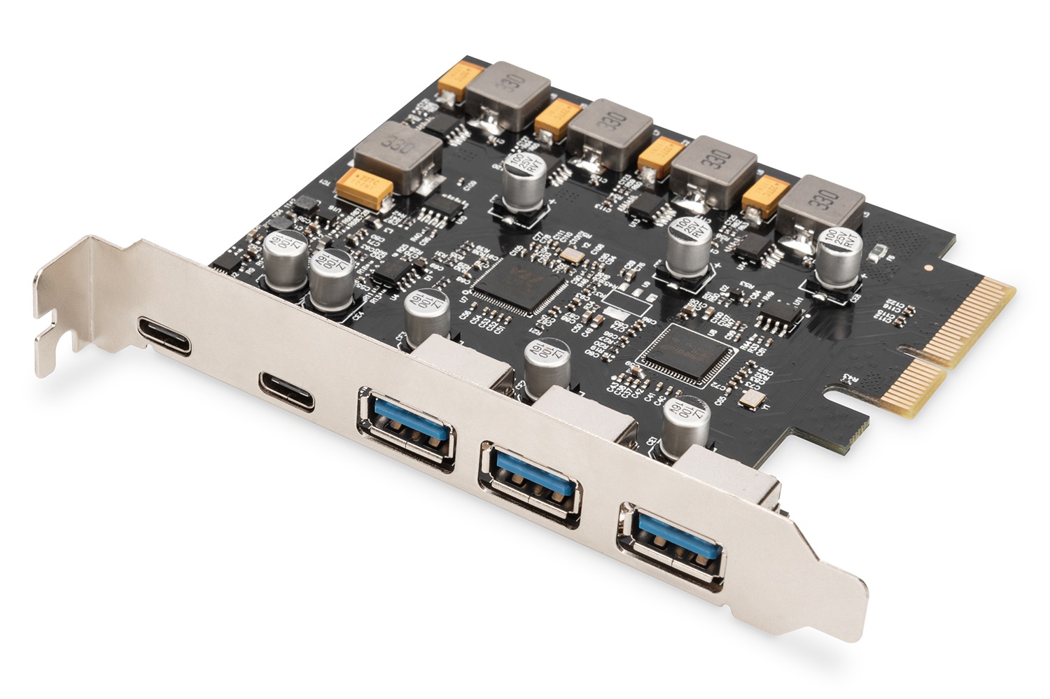 Digitus DS-30222 Scheda PCIe con 2 porte USB-C e 3 porte USB-A