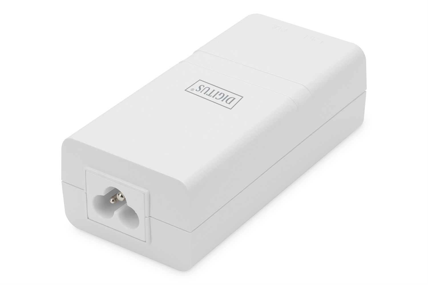 DIGITUS Iniettore Gigabit Ethernet PoE 802.3at, 30 W, piccolo alloggiamento bianco, 52Vdc, 0,58A, supporta 10/100 Base-T e Gigabit
