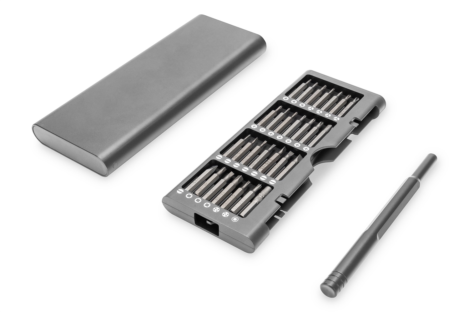 Digitus Set Cacciaviti per Meccanica di Precisione, 57 Pezzi - Acciaio al Cromo Vanadio, Ideale per Riparazioni di Smartphone, Tablet e Orologi