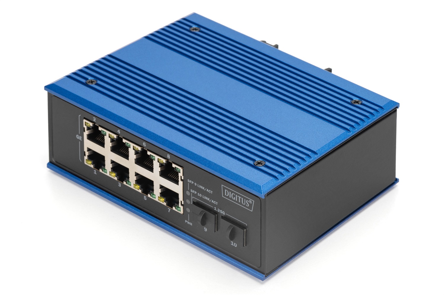 Digitus Switch Industriale PoE 8 2 Porte Gigabit Ethernet - Non Gestito, IP40