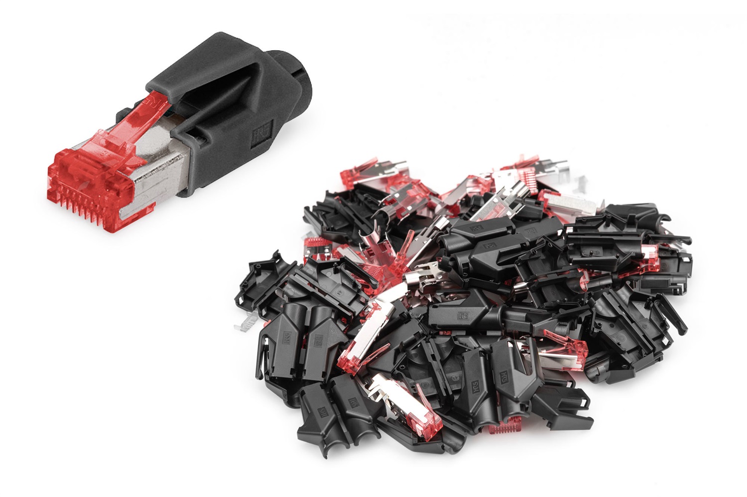 DIGITUS Connettore di Rete RJ45 Cat 6 Hirose TM21 - 10 Pezzi, Schermato, per Cavi Ethernet, 1GBase-T, 8P8C