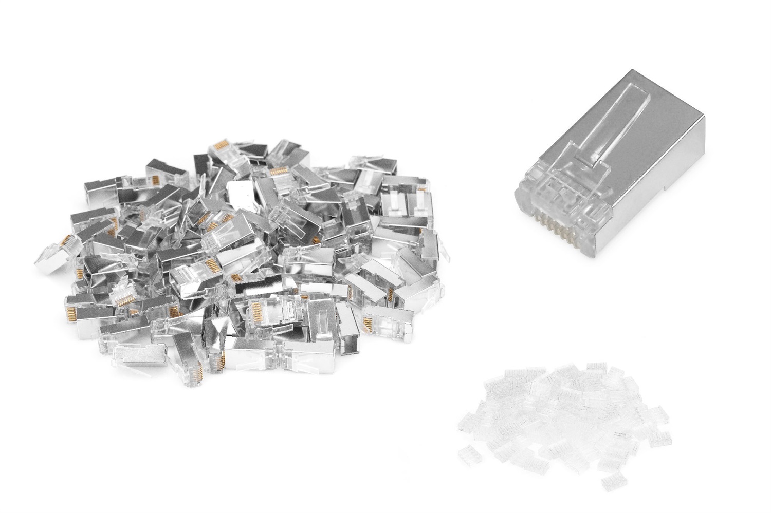 Digitus Spina modulare CAT 6 RJ45 schermata per cavo rotondo - 100 pezzi - 1GBase-T - 8P8C