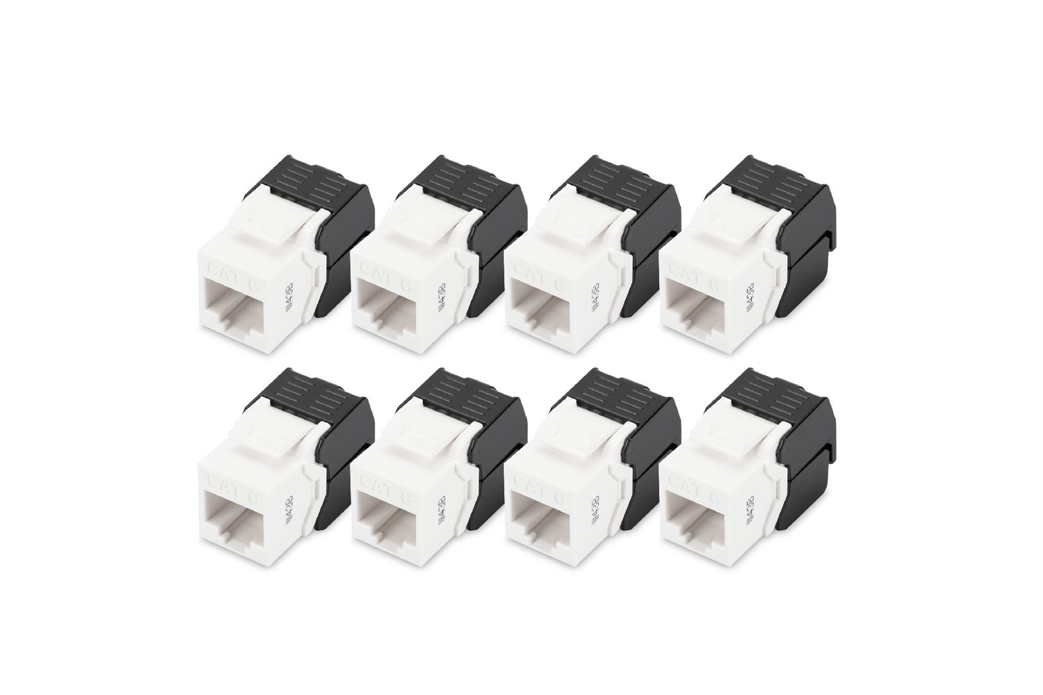 DIGITUS Modulo Keystone Cat 6 Non schermato - 8 pezzi - RJ45, 250 MHz, 1 Gbit/s, Installazione Senza Attrezzi