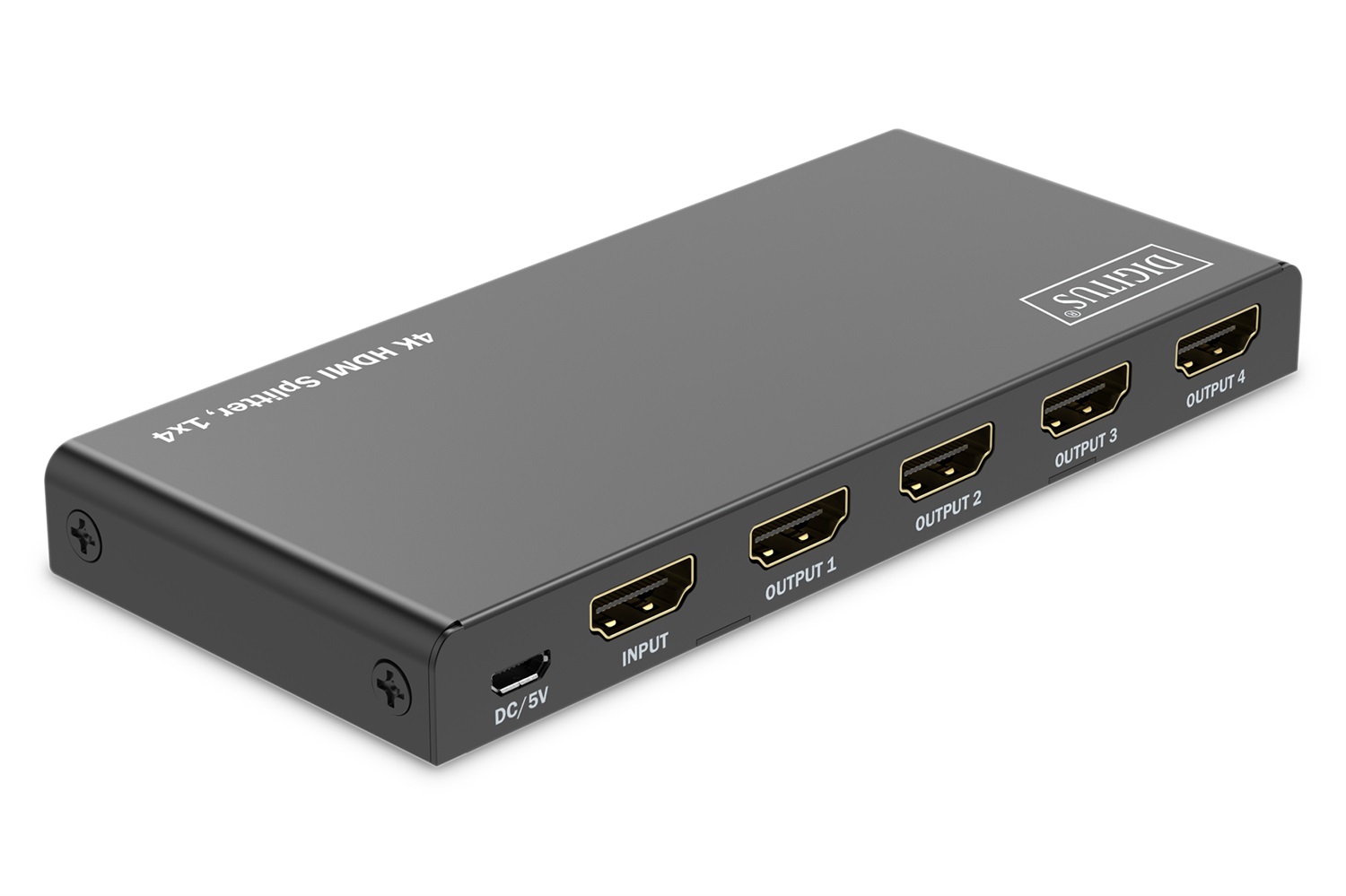 Digitus DS-55337 Splitter HDMI 4K 1x4 - UHD 4K/60Hz, HDCP 2.2, HDR, Deep Colour, EDID switch, DTS, Dolby Digital