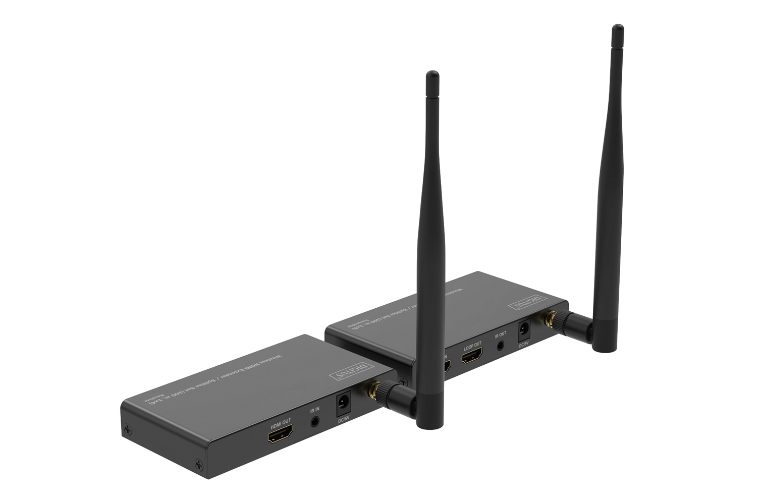 Digitus DS-55346 Estensore/Splitter Wireless HDMI 100 m, Full HD 1080p, 1:4, Trasmettitore e Ricevitore, Loop-out, Infrarossi IR