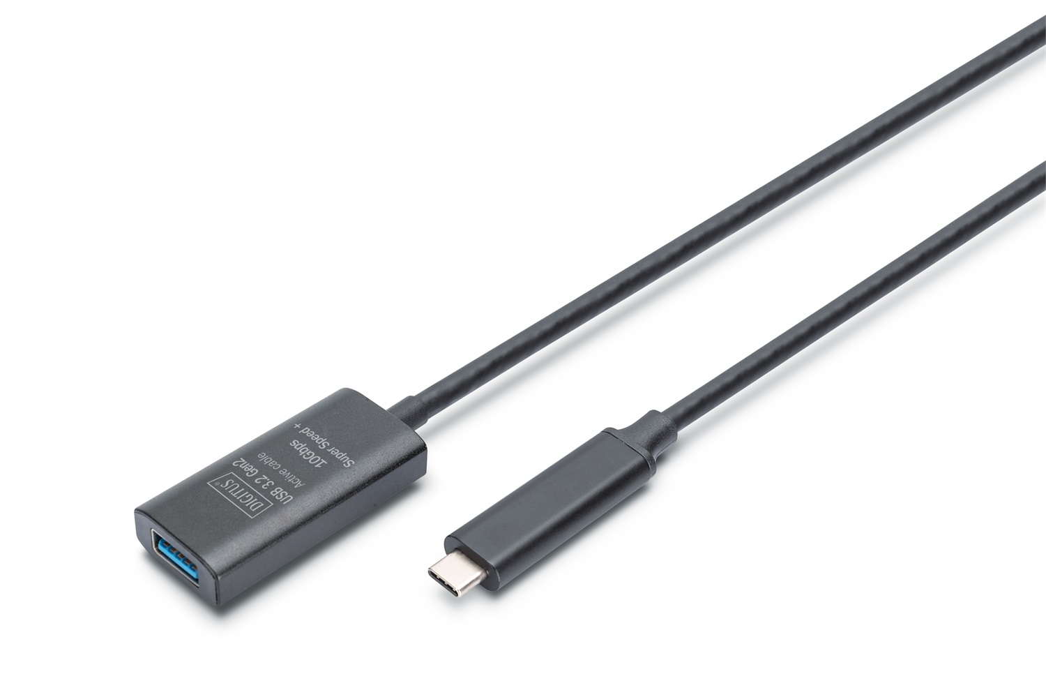 DIGITUS Cavo di prolunga attivo USB 3.2 Gen 2 - 5 m, USB-C maschio a USB-A femmina, Plug & Play, fino a 10 Gbit/s, Nero