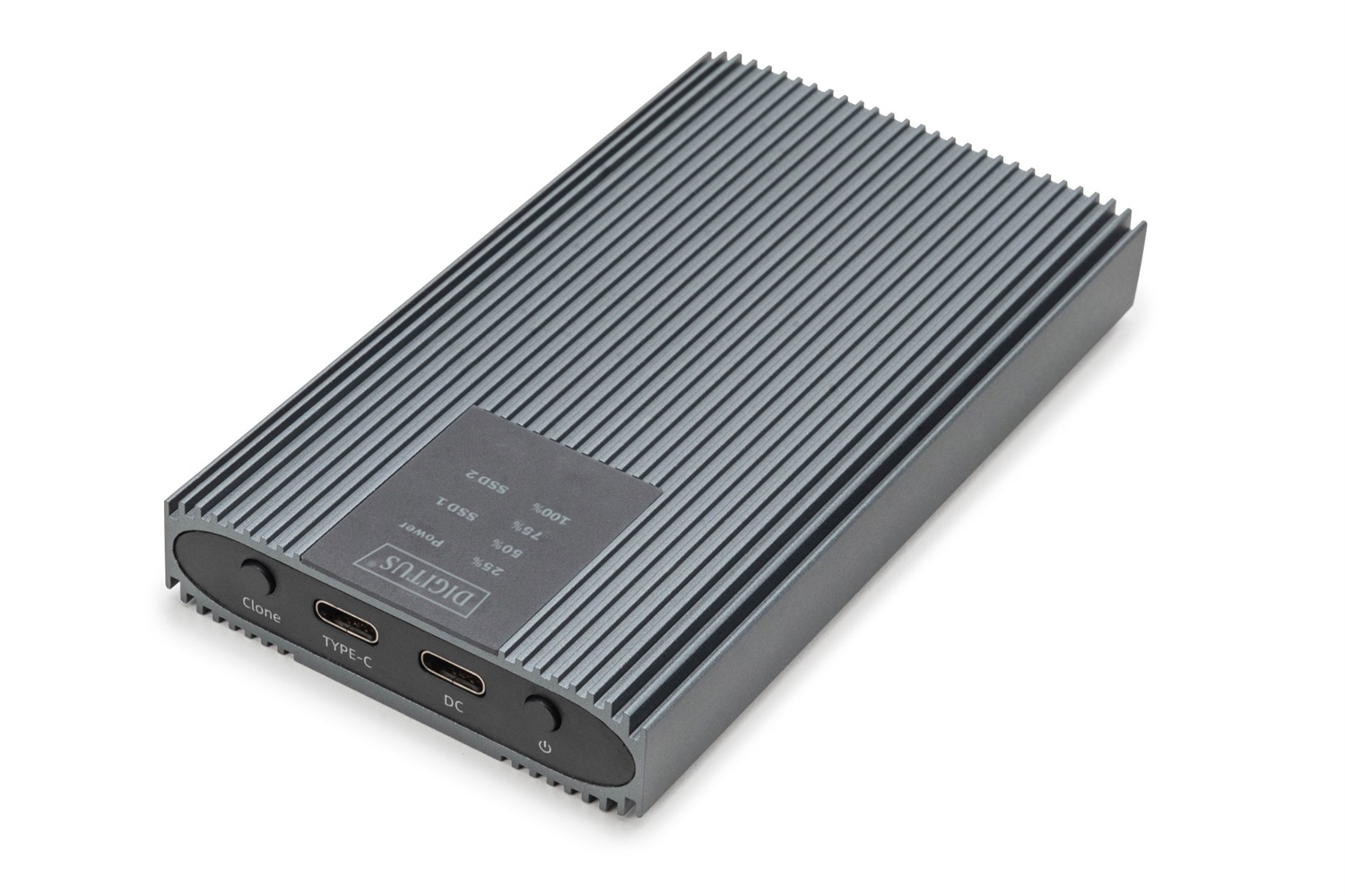 DIGITUS Stazione di Clonazione M.2 USB 3.2 Gen2x2 Type-C - 20 Gbit/s - Supporta SSD NVMe fino a 8 TB - Compatibile con formati 2230/2242/2260/2280 - Custodia in Alluminio - Senza Attrezzi - Grigio