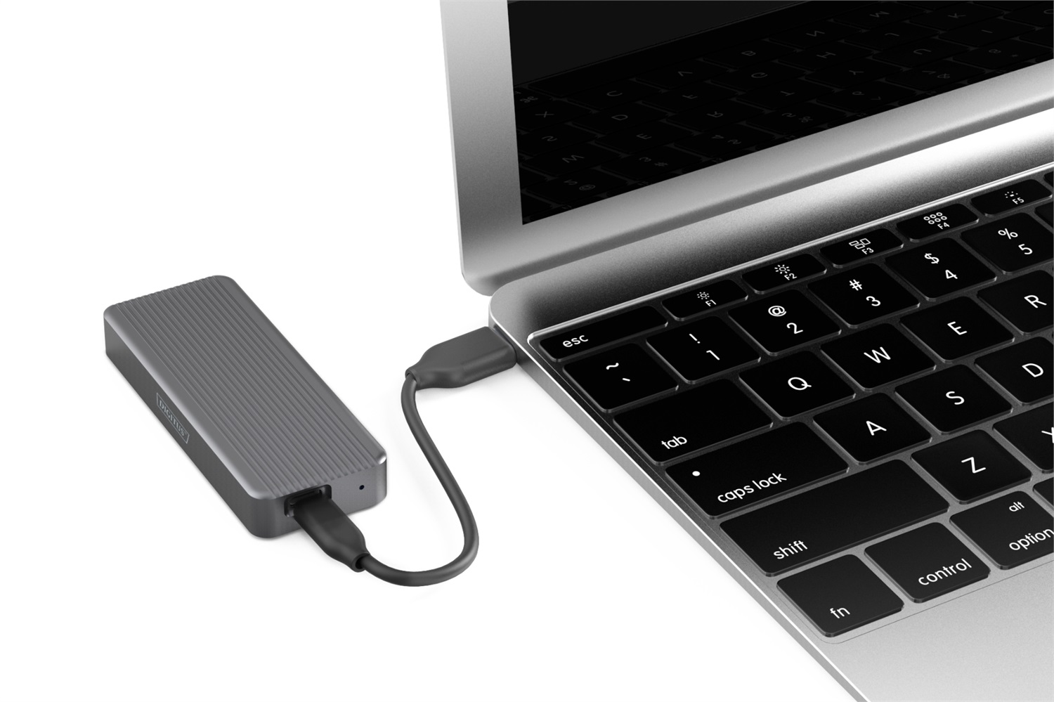 DIGITUS Alloggiamento Esterno M.2 USB 3.2 Gen2x2 Type-C - 20 Gbit/s - Supporta SSD NVMe fino a 8 TB - Compatibile con SSD 2230/2242/2260/2280 - Alloggiamento in Alluminio Grigio