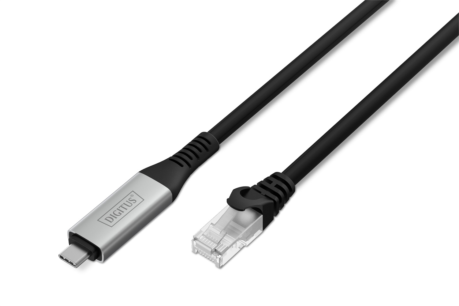 DIGITUS Cavo di Rete USB-C a RJ45 1 Gbit/s 3 m Cat 6A S/FTP Plug & Play Nero