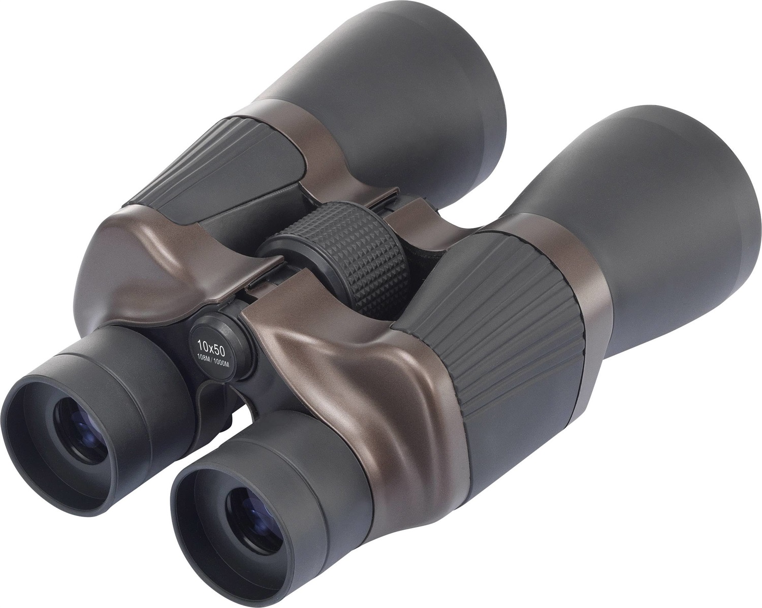 Renkforce Binocolo 10x50 mm Prismi di Porro Nero con Rivestimento Antiscivolo e Conchiglie Regolabili