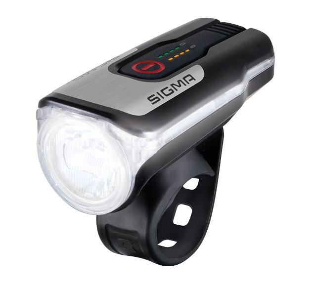 SIGMA Aura 80 - Fanale anteriore per bicicletta LED ricaricabile, 80 LUX, 90 metri di portata, 4 modalità di illuminazione, omologato StVZO