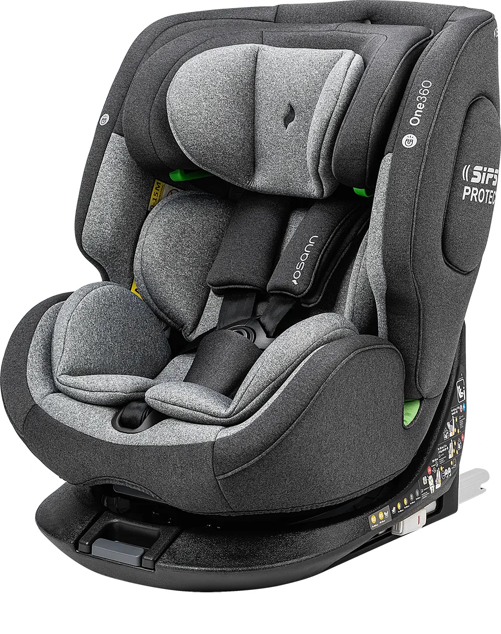 Osann One360 Seggiolino Auto Girevole 360° Isofix 0-36 Kg per Bambini 40-150 cm - Universe Grey