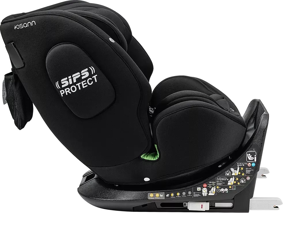 Osann One360 Seggiolino Auto Girevole a 360° Isofix All Black - Gruppo 0 /1/2/3, 40-150 cm, Da 0 a 12 Anni
