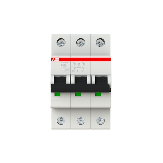 ABB S203M-C25 Interruttore Automatico Miniaturizzato 10kA 3P Curva C 25A