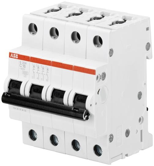 ABB Interruttore automatico magnetotermico S204 C63 6KA 4P - Protezione da sovraccarico e cortocircuito