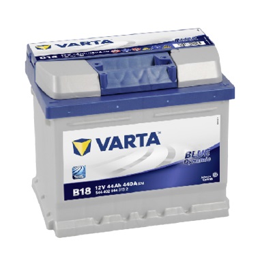 Varta Batteria Auto B18 - 44 Ah, 12 V, 440 A, Dimensioni 17,5x17,5x20,7 cm, Polo Positivo a Destra