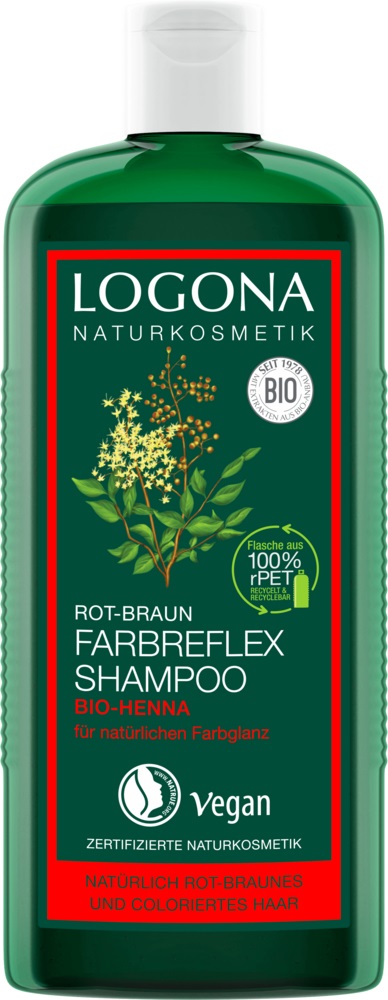 LOGONA Shampoo Henné Biologico 250 ml - Cosmetico Naturale Riflessante per Capelli Rossi-Castani