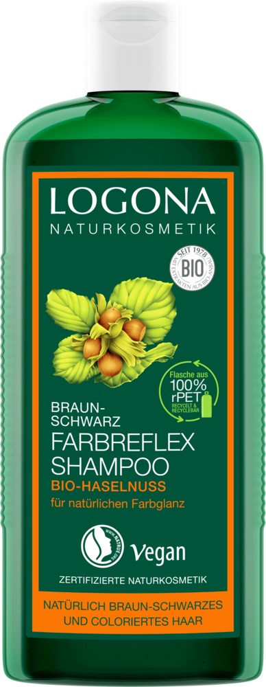 Logona Shampoo Bio-Haselnuss 250 ml - Shampoo Color Care per Capelli Tinti e Naturali Castani/Neri