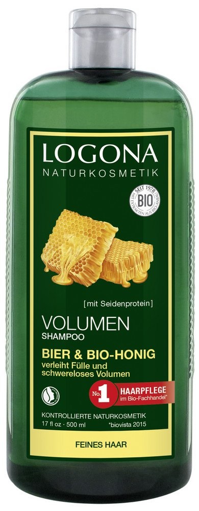 Logona Shampoo Naturale per Capelli Fini e Sensibili con Birra e Miele Biologico - 500 ml