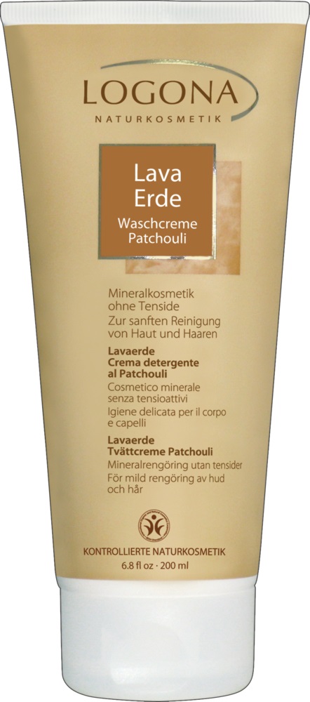 Logona Crema Lavante Argilla & Patchouli - Detergente Extra Delicato Ipoallergenico per Corpo e Capelli - 200 ml