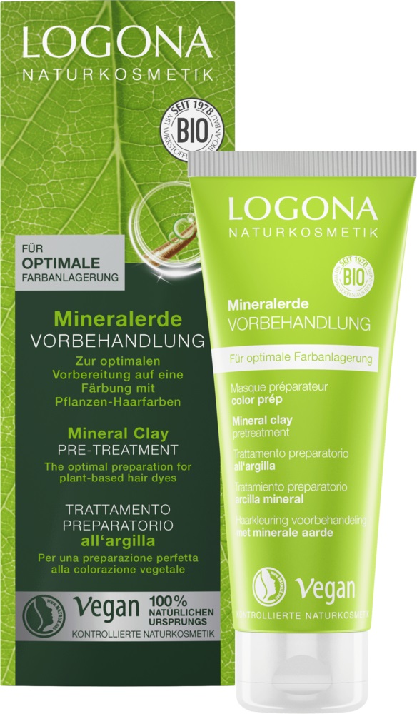 Logona Trattamento Preparatorio all'Argilla per Capelli - 100 ml, Vegan, Pulizia Intensiva e Preparazione alla Colorazione Vegetale