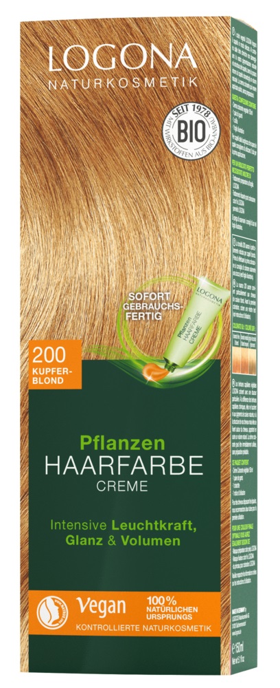 Logona Crema Colorante Biondo 150 ml - Colore Vegetale 100% Naturale, Dona Volume e Riflessi Splendenti